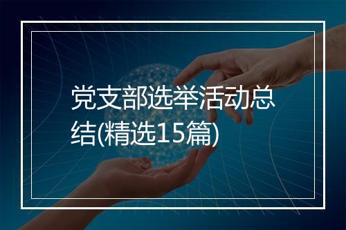 党支部选举活动总结(精选15篇)