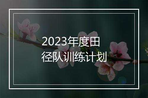 2023年度田径队训练计划