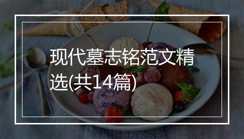 现代墓志铭范文精选(共14篇)