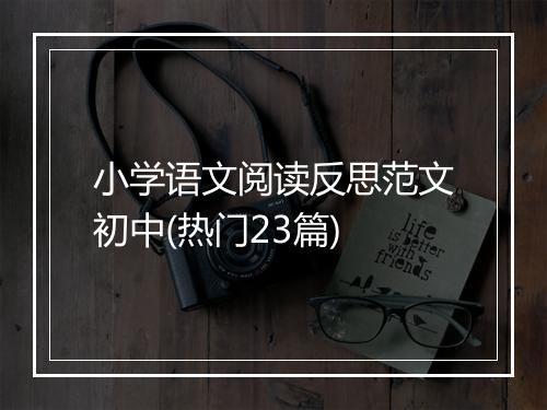 小学语文阅读反思范文初中(热门23篇)