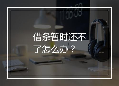 借条暂时还不了怎么办？