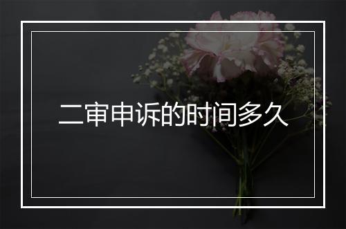 二审申诉的时间多久