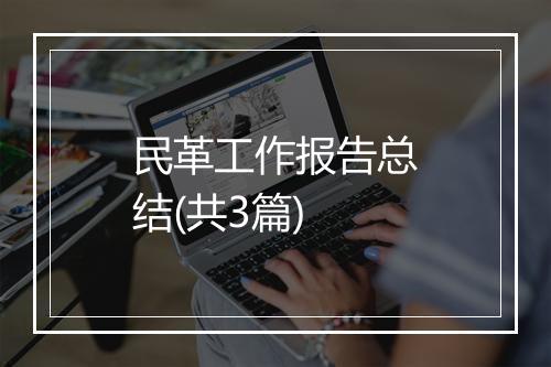 民革工作报告总结(共3篇)