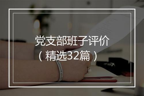 党支部班子评价（精选32篇）