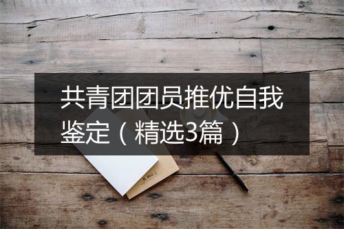 共青团团员推优自我鉴定（精选3篇）