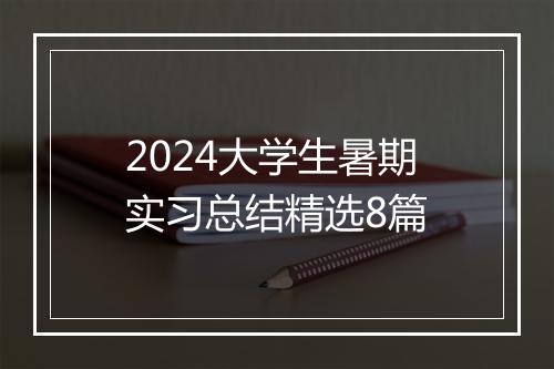 2024大学生暑期实习总结精选8篇
