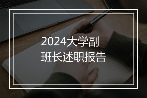 2024大学副班长述职报告