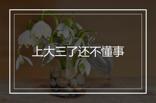上大三了还不懂事