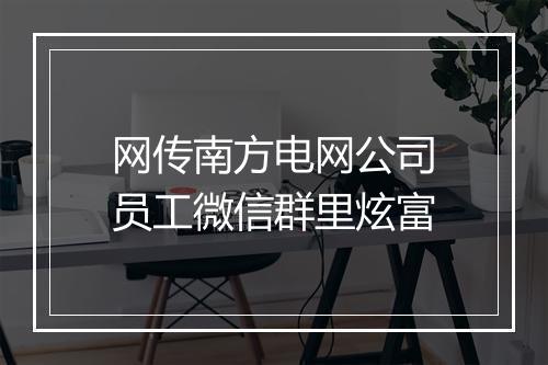 网传南方电网公司员工微信群里炫富