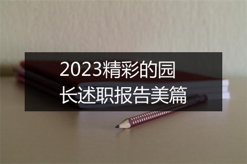 2023精彩的园长述职报告美篇