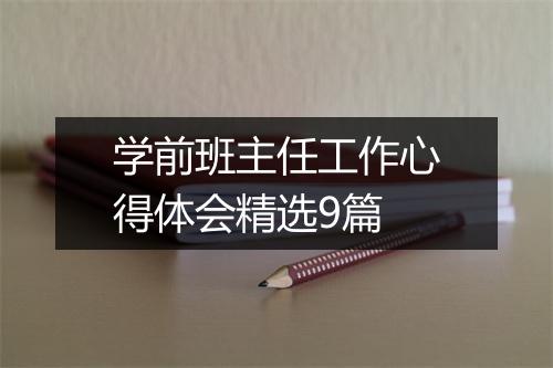 学前班主任工作心得体会精选9篇