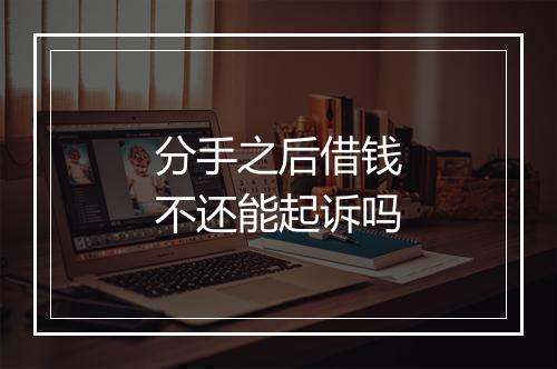 分手之后借钱不还能起诉吗