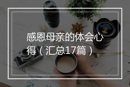 感恩母亲的体会心得（汇总17篇）