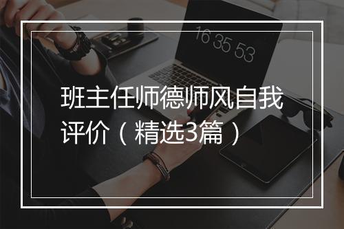 班主任师德师风自我评价（精选3篇）