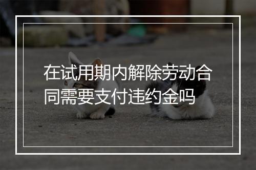 在试用期内解除劳动合同需要支付违约金吗