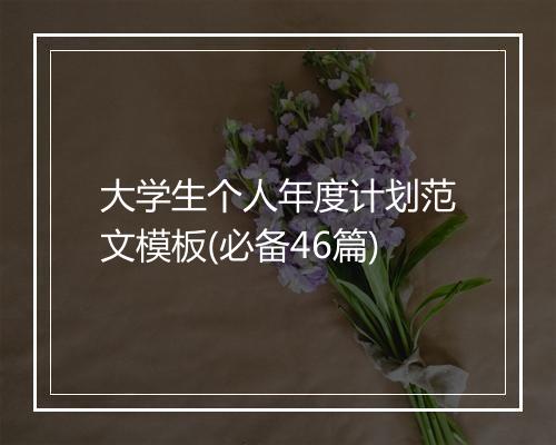 大学生个人年度计划范文模板(必备46篇)