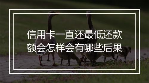 信用卡一直还最低还款额会怎样会有哪些后果