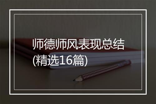 师德师风表现总结(精选16篇)
