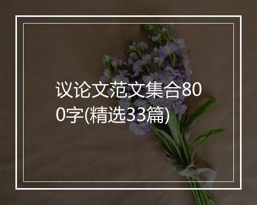 议论文范文集合800字(精选33篇)