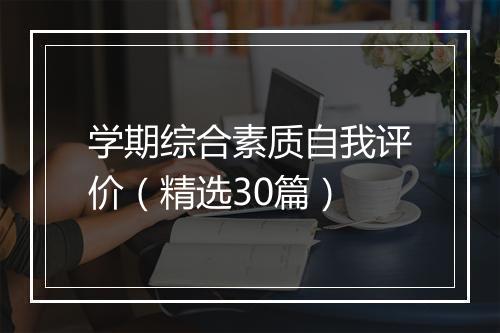 学期综合素质自我评价（精选30篇）