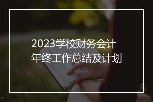 2023学校财务会计年终工作总结及计划