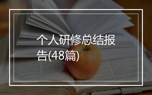 个人研修总结报告(48篇)
