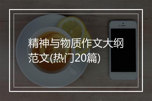 精神与物质作文大纲范文(热门20篇)