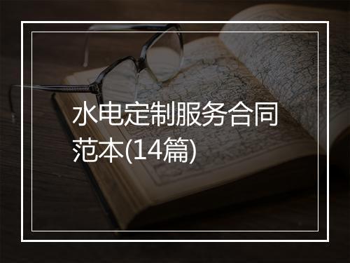 水电定制服务合同范本(14篇)