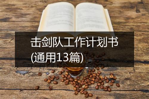 击剑队工作计划书(通用13篇)