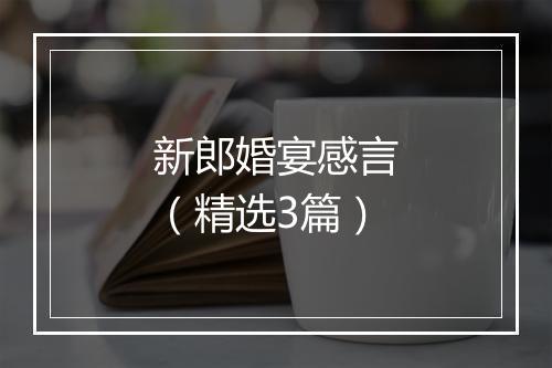 新郎婚宴感言（精选3篇）