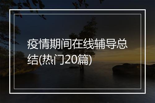 疫情期间在线辅导总结(热门20篇)