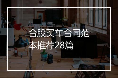 合股买车合同范本推荐28篇