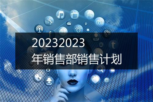 20232023年销售部销售计划