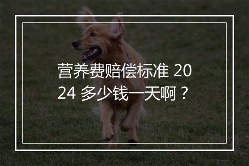 营养费赔偿标准 2024 多少钱一天啊？