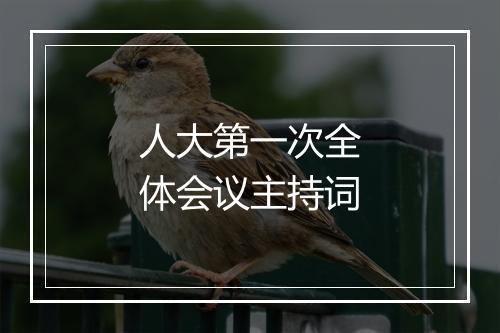 人大第一次全体会议主持词