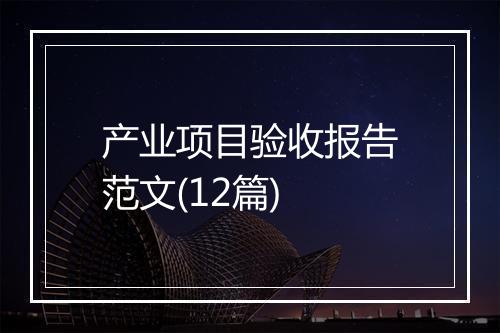产业项目验收报告范文(12篇)
