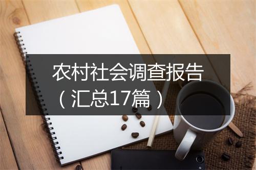 农村社会调查报告（汇总17篇）