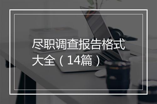 尽职调查报告格式大全（14篇）