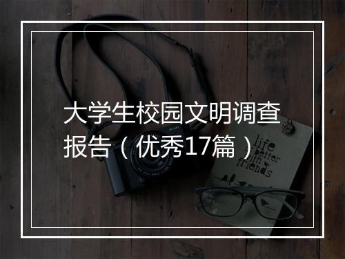 大学生校园文明调查报告（优秀17篇）