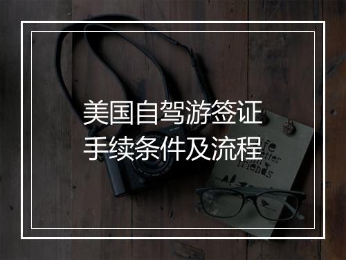 美国自驾游签证手续条件及流程