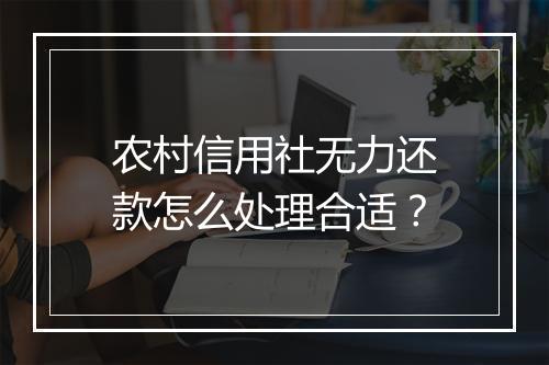 农村信用社无力还款怎么处理合适？