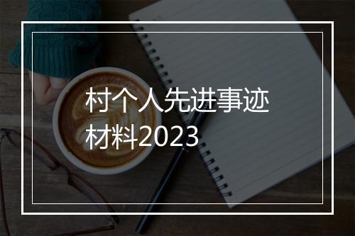 村个人先进事迹材料2023