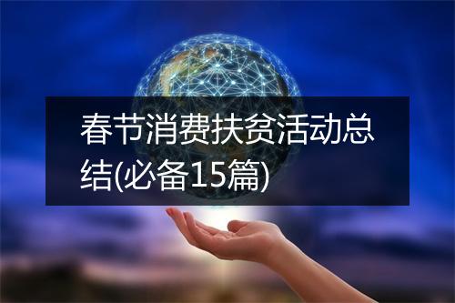 春节消费扶贫活动总结(必备15篇)