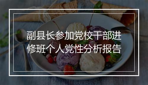 副县长参加党校干部进修班个人党性分析报告