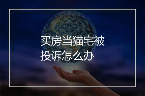 买房当猫宅被投诉怎么办