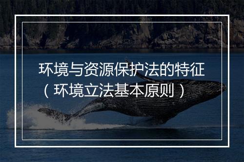 环境与资源保护法的特征（环境立法基本原则）