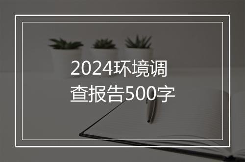 2024环境调查报告500字