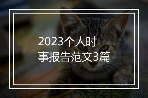 2023个人时事报告范文3篇
