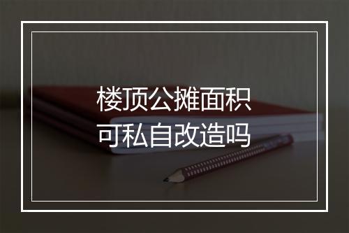 楼顶公摊面积可私自改造吗