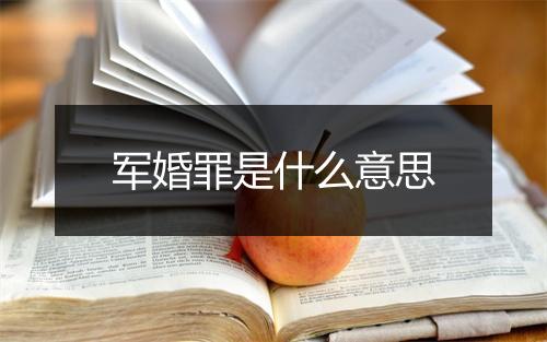 军婚罪是什么意思